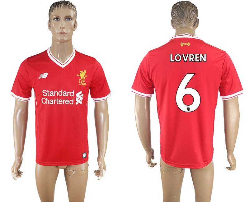 2017-2018 Liverpool LOVERN #6 FOOTBALL JERSEY RED
