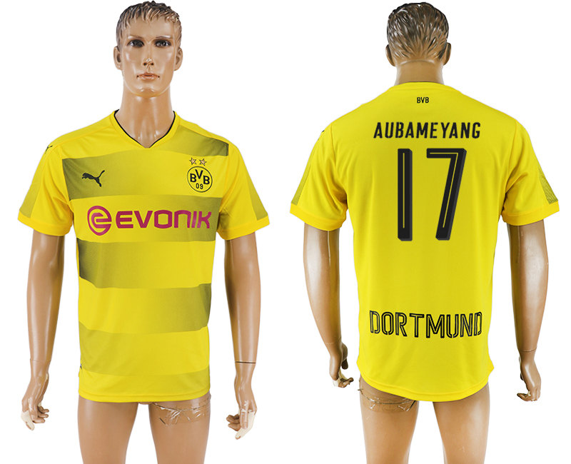 2018 Borussia Dortmund AUBAMEYANG #17 FOOTBALL JERSEY YELLOW