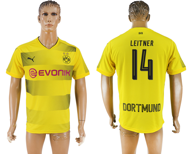 2018 Borussia Dortmund LEITNER #14 FOOTBALL JERSEY YELLOW