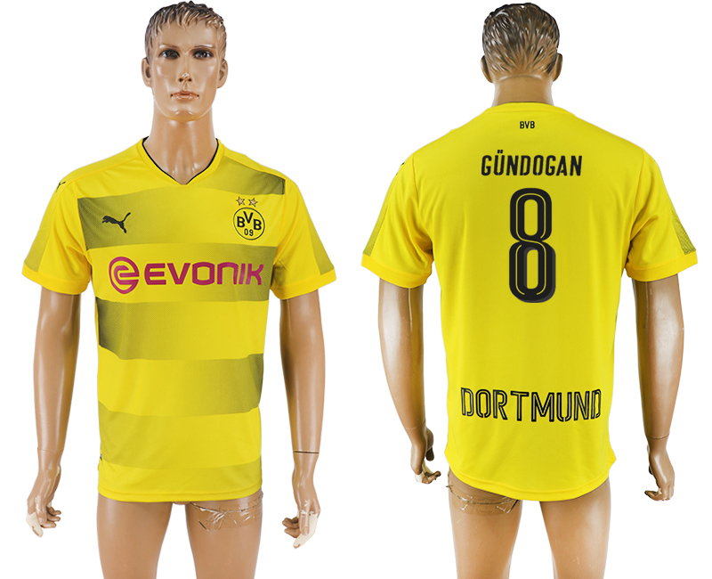 2018 Borussia Dortmund GUNDOGAN #8 FOOTBALL JERSEY YELLOW