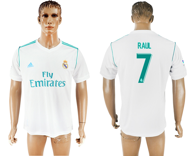 2017-2018 Real Madrid CF RAUL #7 FOOTBALL JERSEY WHITE