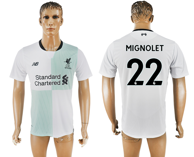 2017-2018 Liverpool MIGNOLET #22 FOOTBALL JERSEY WHITE