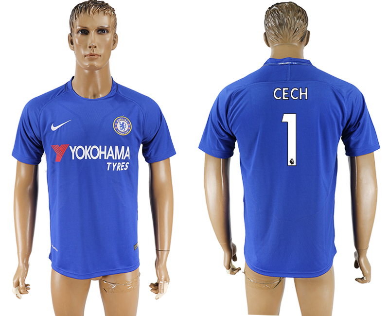 2017-2018 Chelsea Football Club CECH #1 football jersey blue