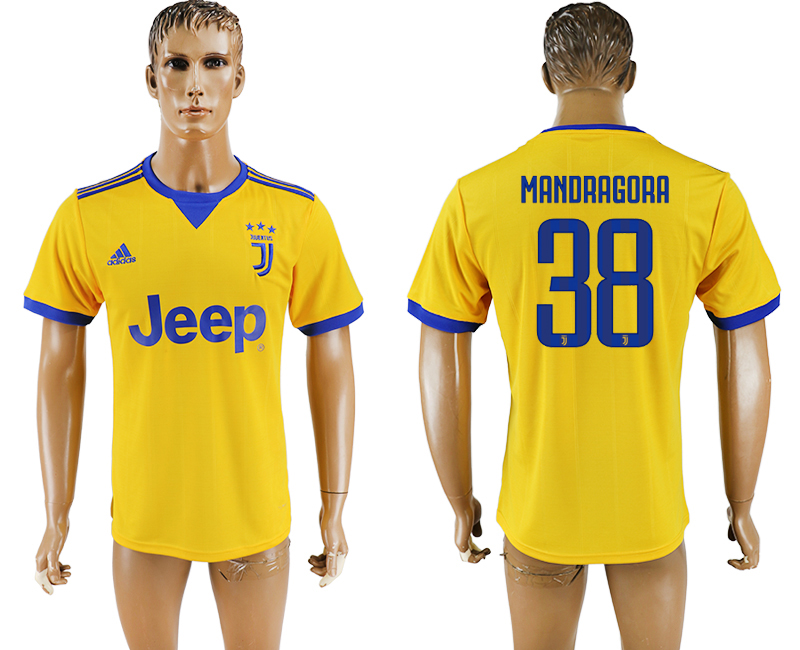 2017-2018 Juventus F.C. MANDAAGORA #38 football jersey yellow