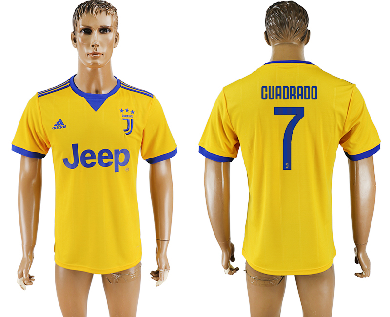 2017-2018 Juventus F.C. GUADRADO #7 football jersey yellow