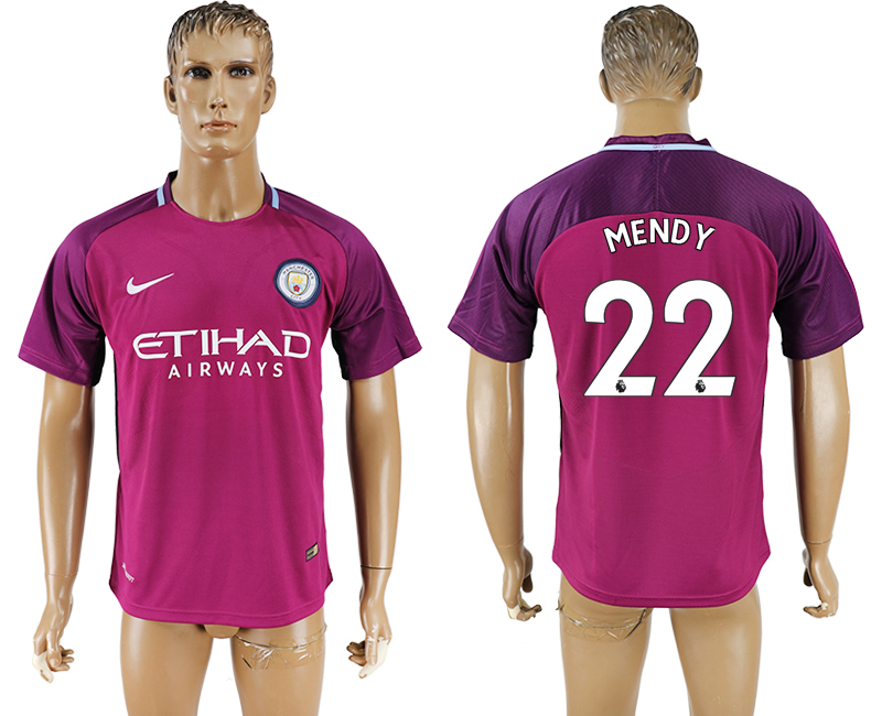 2017-2018 Manchester City F.C. MEND Y #22 football jersey purple
