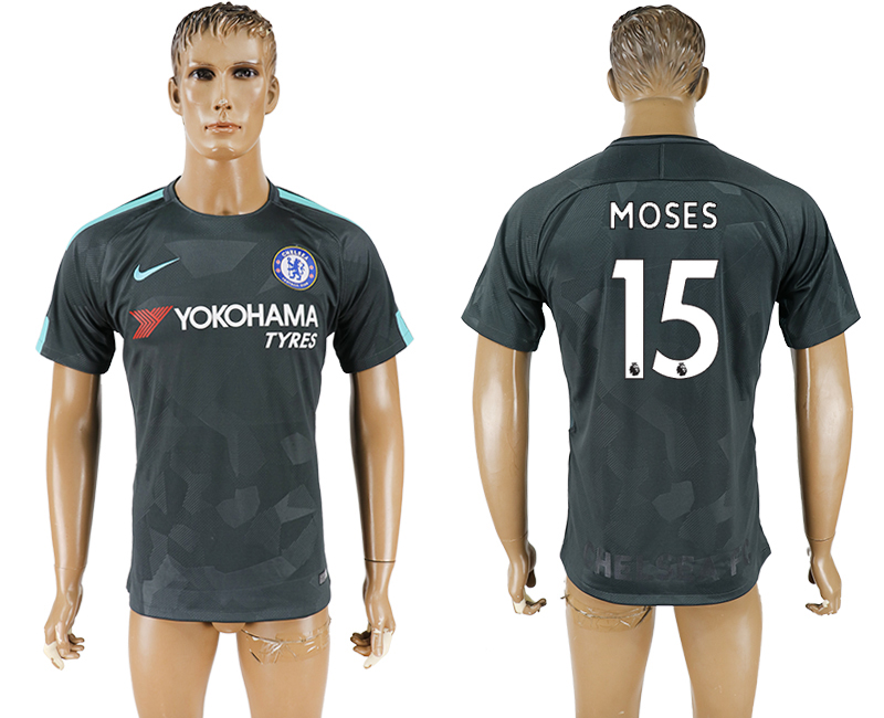 2017-2018 Chelsea Football Club MOSES #15 football jersey black