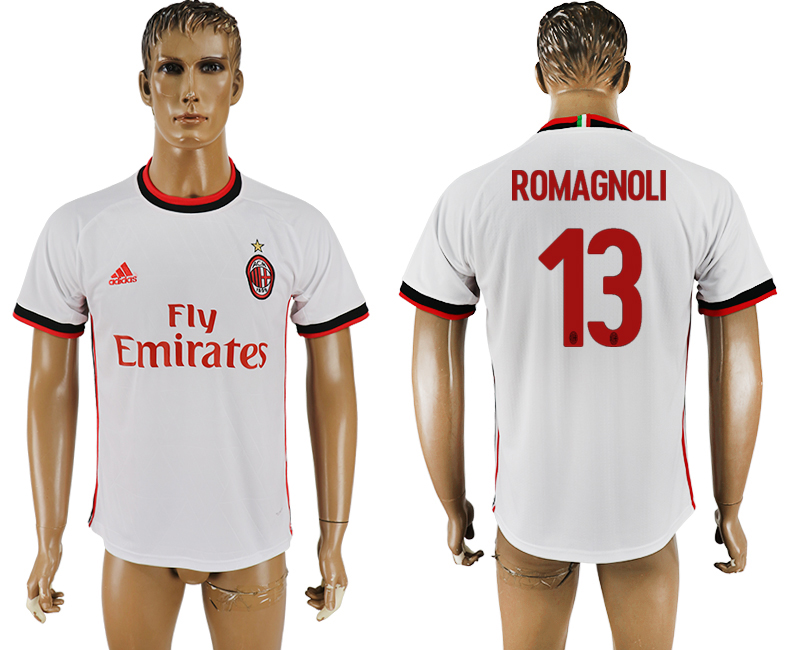 2017-18 football jersey  AC MILAN ROMAGNOLI #13 WHITE
