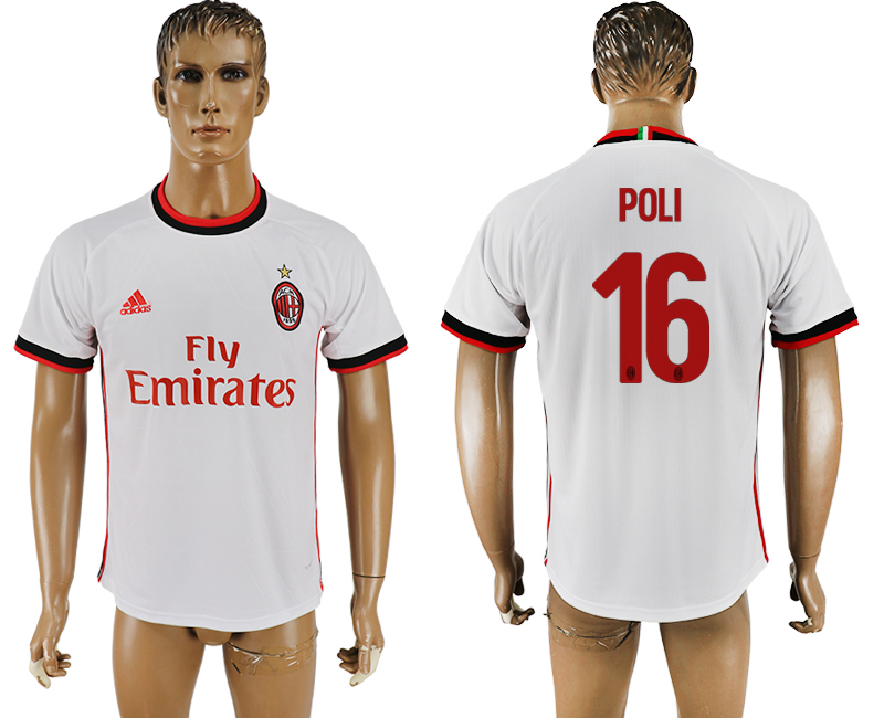 2017-18 football jersey  AC MILAN POLI #16 WHITE