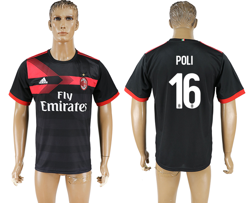 2017-18 football jersey  AC MILAN POLI #16