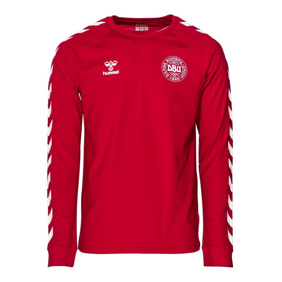 Denmark T-Shirt Fan Cotton EURO 2020 - Tango Red Long Sleeves Kids-Kit