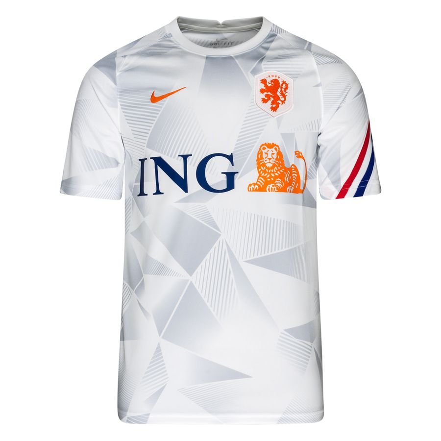 Holland Training T-Shirt Tracksuit Breathe Pre Match EURO 2020 - White/Safety Orange