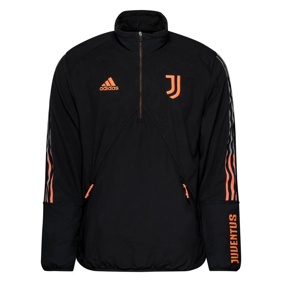Juventus Jacket Travel Fleece - Black/App Signal Orange