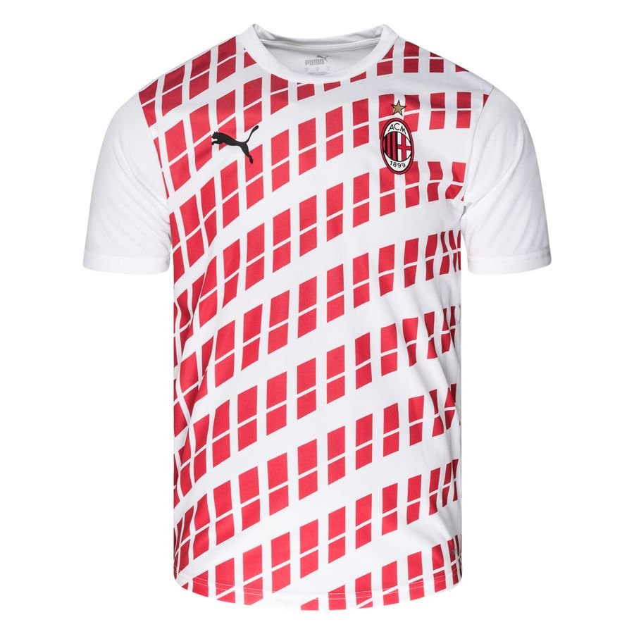 Milan Training T-Shirt Tracksuit Stadium - White/Tango Red