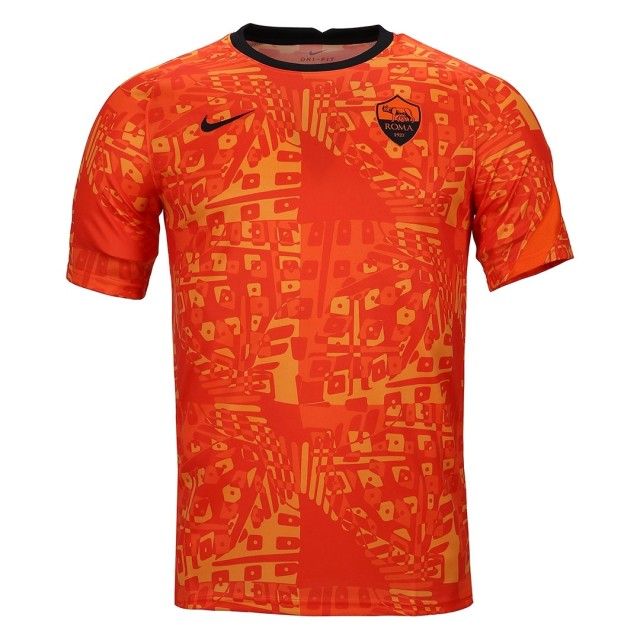 Roma Training T-Shirt Tracksuit Pre Match - Safety Orange/Black Kids