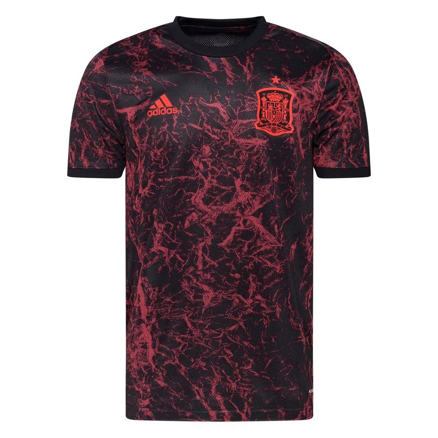 Spain Training T-Shirt Tracksuit Pre Match EURO 2020 - Black/Burgundy Kids