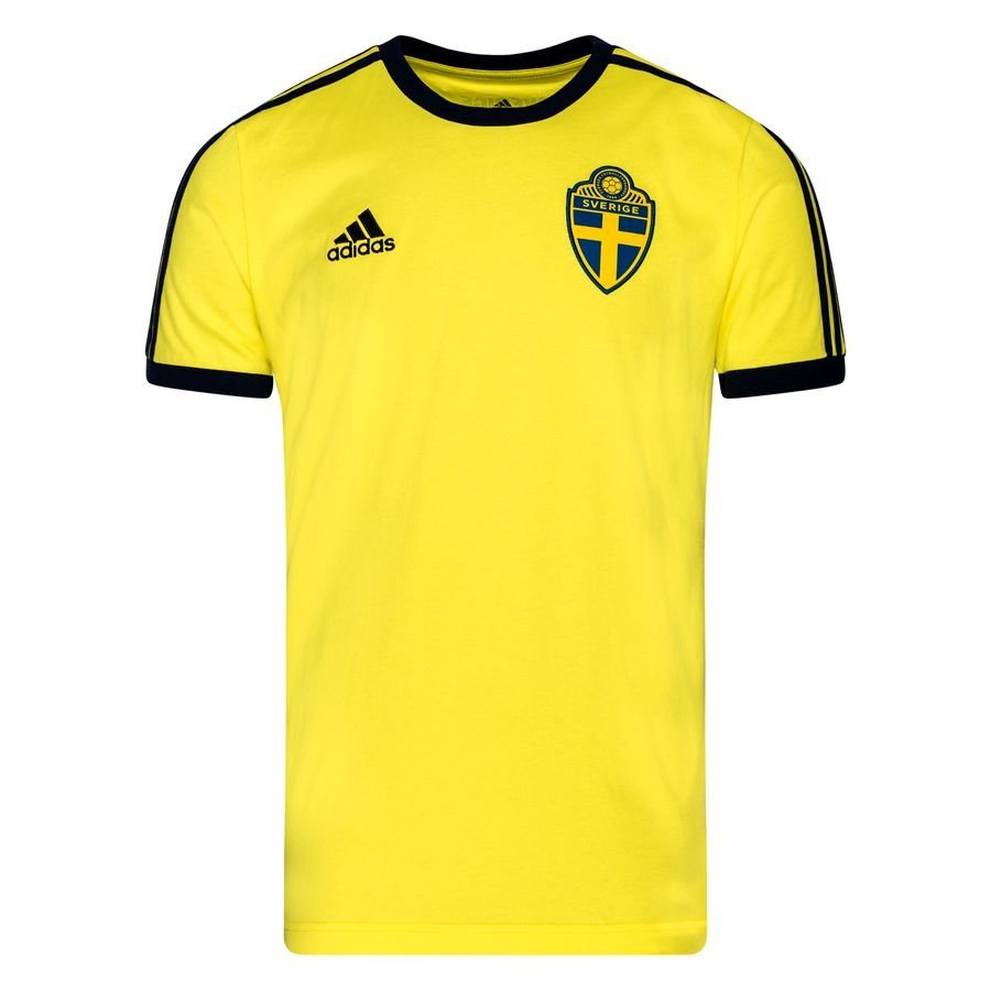 Sweden T-Shirt 3-Stripes EURO 2020 - Shock Yellow Kids-Kit
