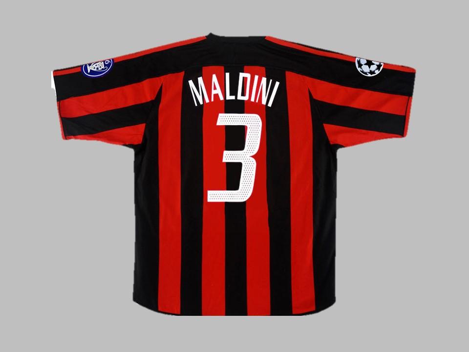Ac Milan 2003 2004 Maldini 3 Home Shirt Champions League
