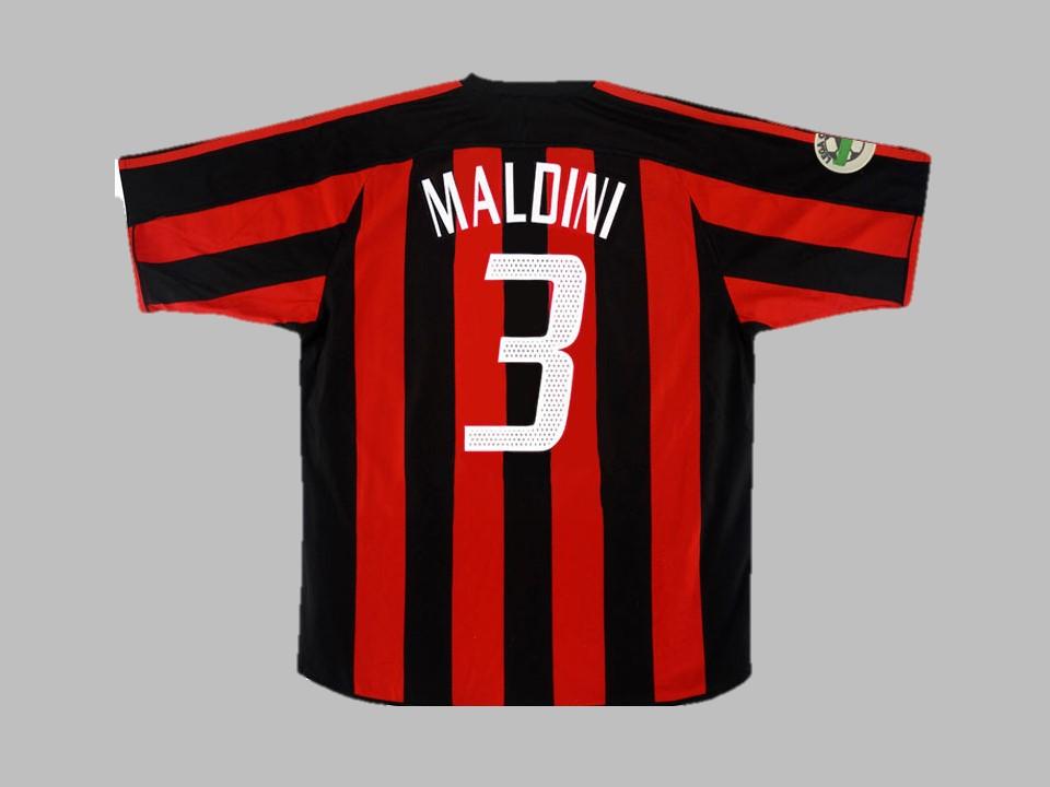 Ac Milan 2003 2004 Maldini 3 Home Shirt Serie A