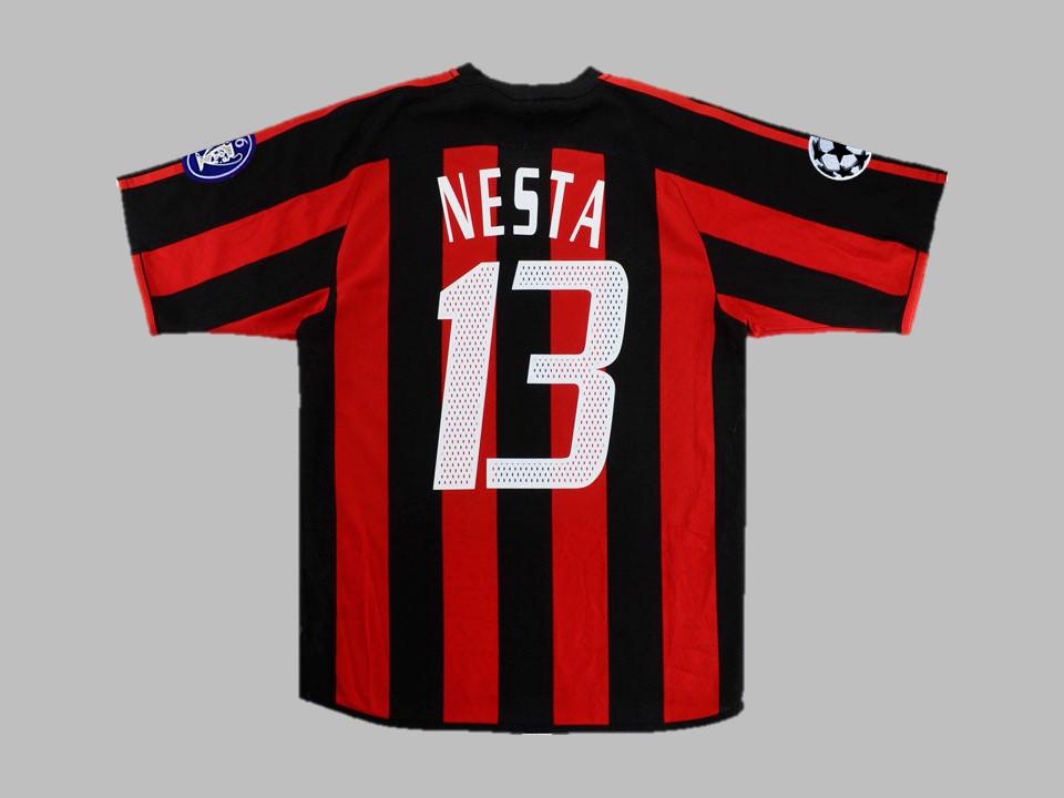Ac Milan 2003 2004 Nesta 13 Home Shirt Champions League
