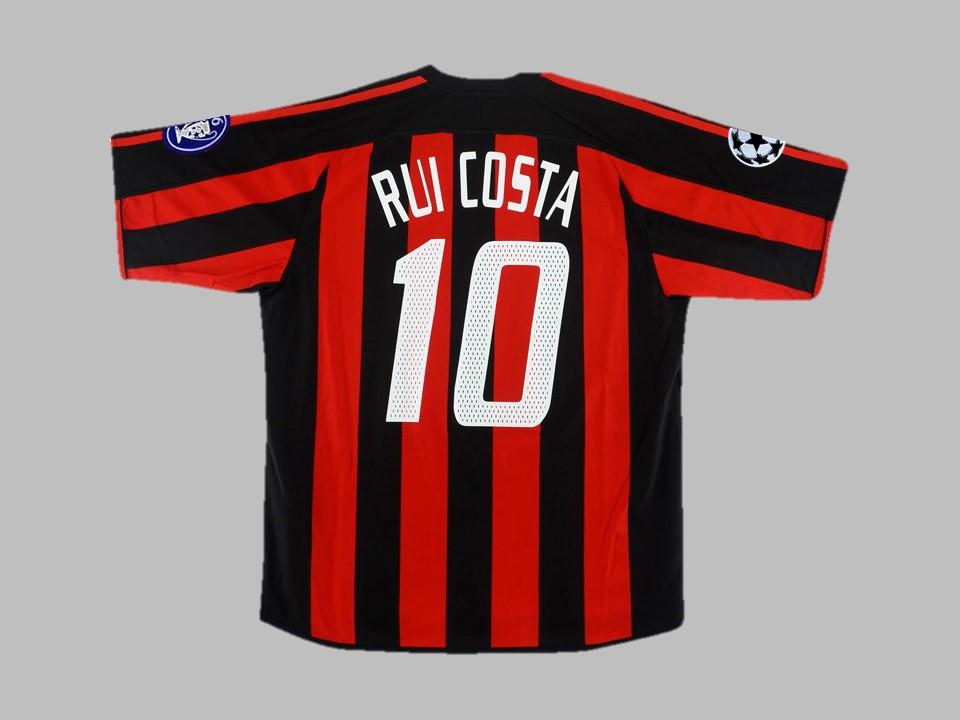 Ac Milan 2003 2004 Rui Costa 10 Home Shirt Champions League