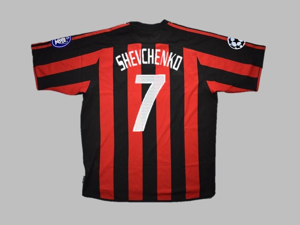 Ac Milan 2003 2004 Shevchenko 7 Home Shirt Champions League