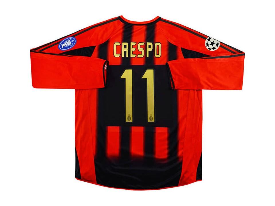 Ac Milan 2004 2005 Crespo 11 Long Sleeve Home Football Shirt Soccer Jersey
