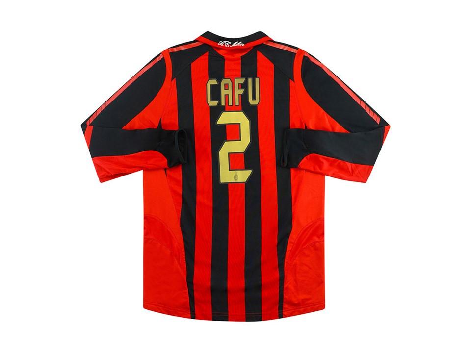 Ac Milan 2005 2006 Cafu 2 Long Sleeve Home Football Shirt Soccer Jersey