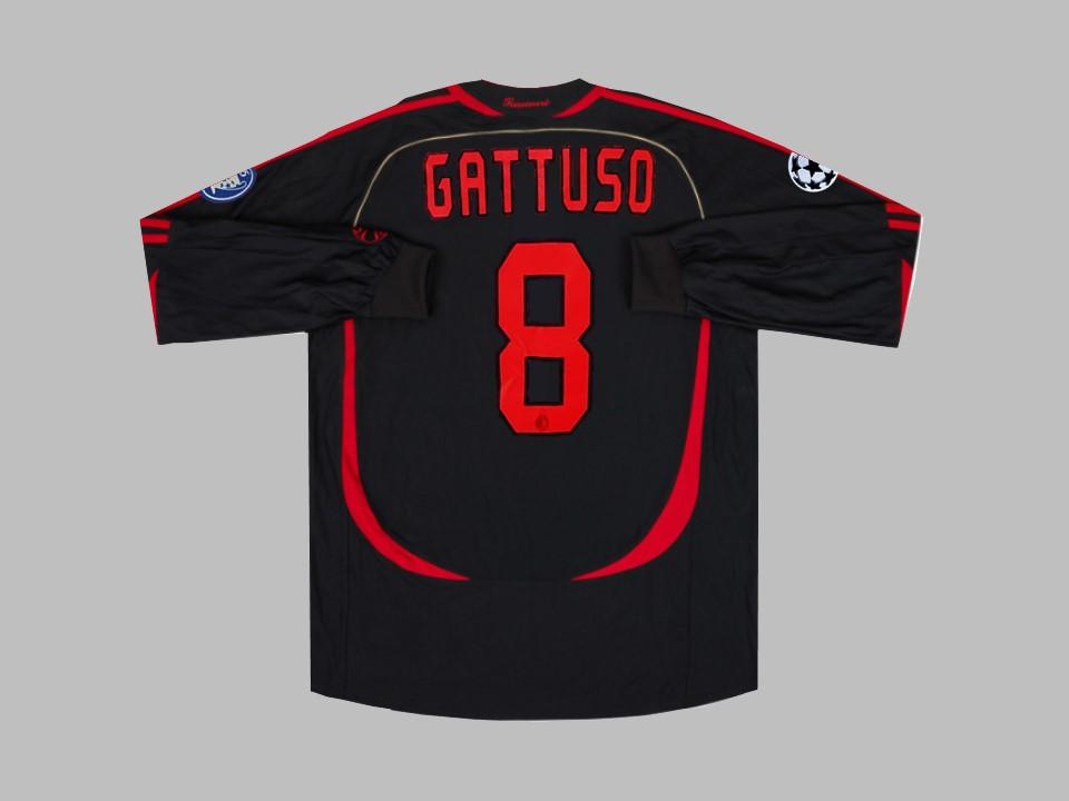 Ac Milan 2006 2007 Away Shirt Long Sleeve Champions League Gattuso 8