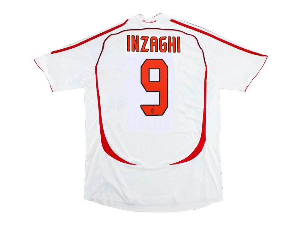Ac Milan 2006 2007 Inzaghi 9 Final Away Football Shirt Soccer Jersey