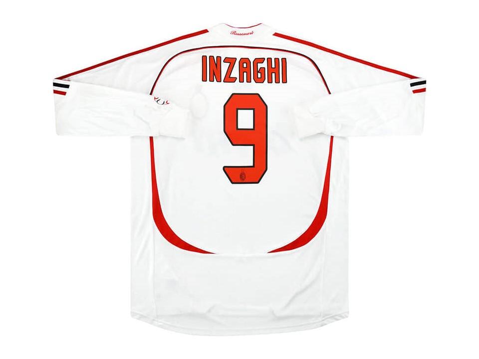 Ac Milan 2007 Inzaghi 9  Long Sleeve Away Football Shirt Soccer Jersey