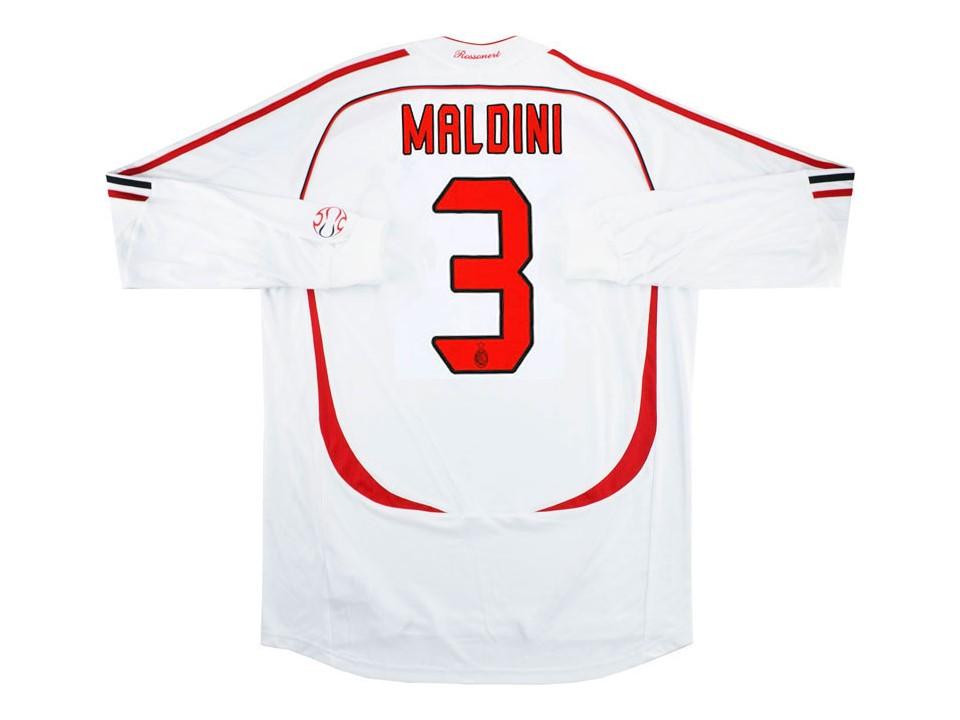 Ac Milan 2007 Maldini 3 Long Sleeve Away Football Shirt Soccer Jersey