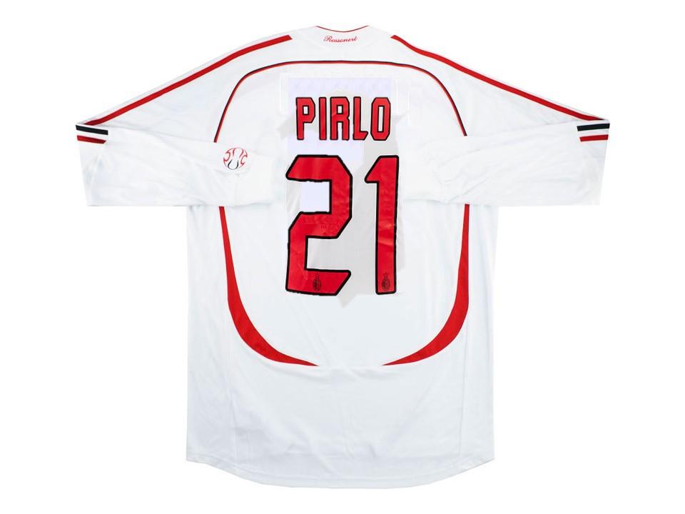 Ac Milan 2007 Pirlo 21 Long Sleeve Away Football Shirt Soccer Jersey