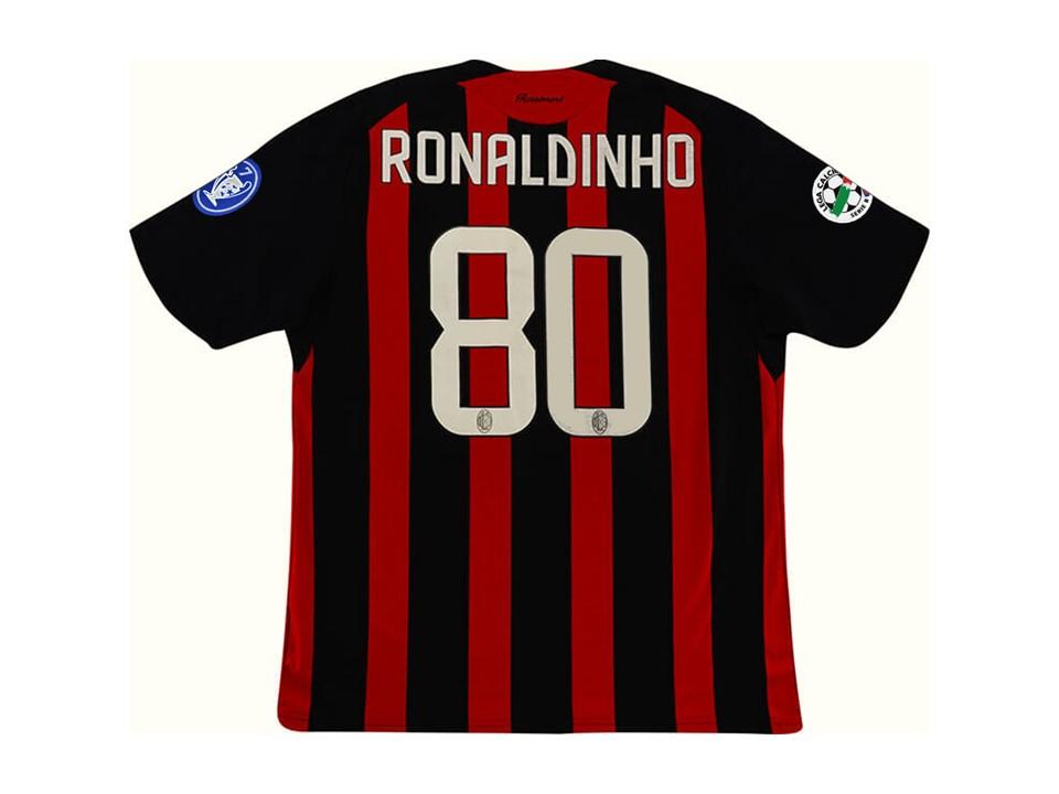 Ac Milan 2008 2009 Ronaldinho 80 Home Football Shirt Soccer Jersey