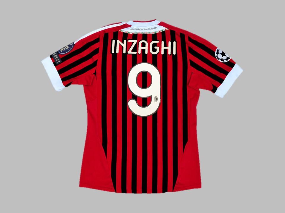 Ac Milan 2011 2012 Inzaghi 9 Home Shirt Champions League