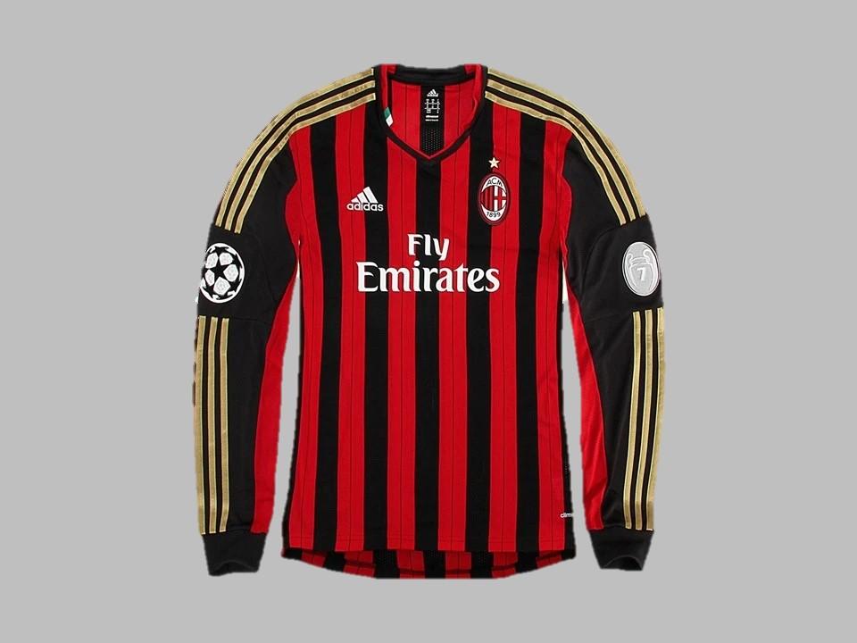 Ac Milan 2013 2014 Home Shirt Long Sleeve Champions League