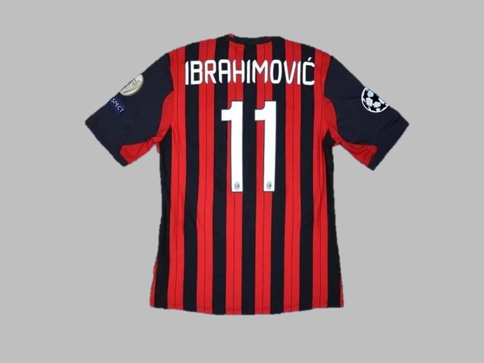 Ac Milan 2013 2014 Ibrahimovic 11 Home Shirt Champions League