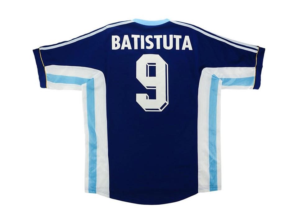 Argentina 1998 Batistuta 9 World Cup Away Football Shirt Soccer Jersey