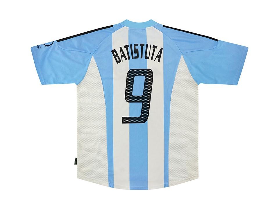 Argentina 2002 Batistuta 9 World Cup Home Football Shirt Soccer Jersey