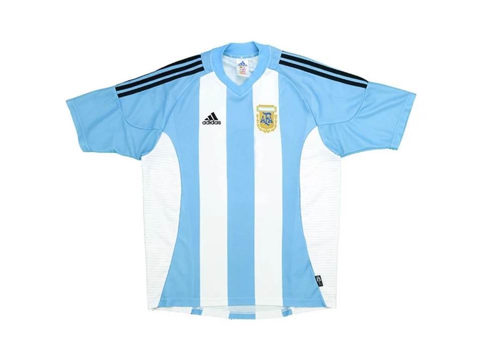 Argentina 2002 World Cup Home Football Shirt Soccer Jersey