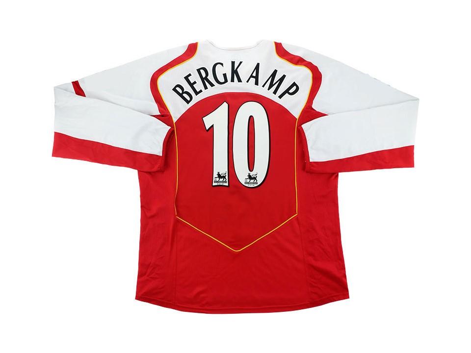 Arsenal 2004 2005 Bergkamp 10 Long Sleeve Home Football Shirt Soccer Jersey