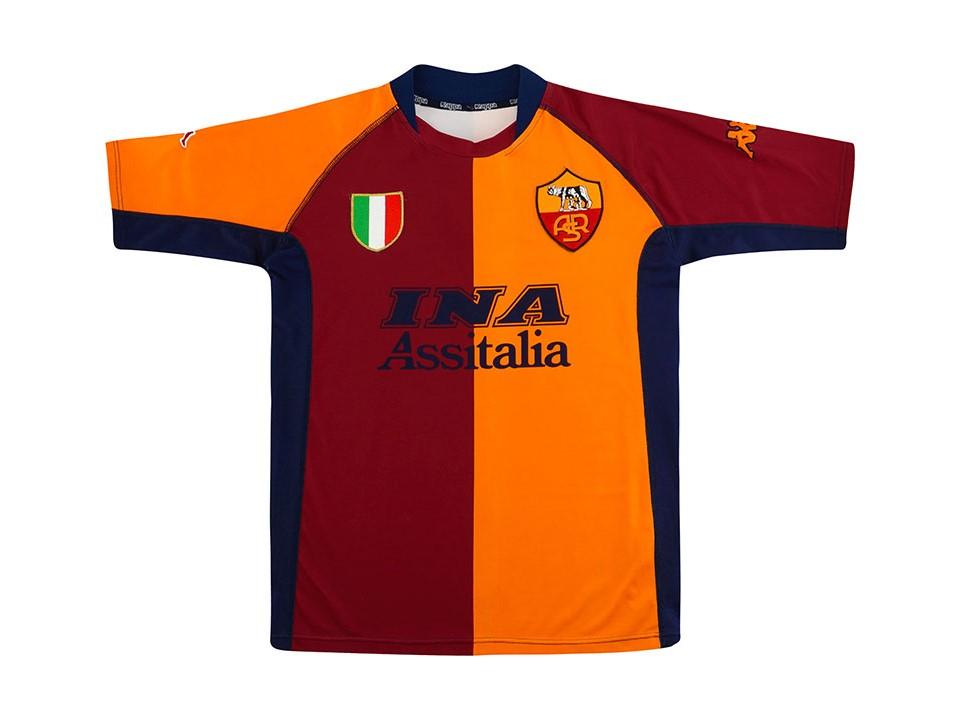 As Roma 2001 2002 Home Football Shirt Soccer Jersey