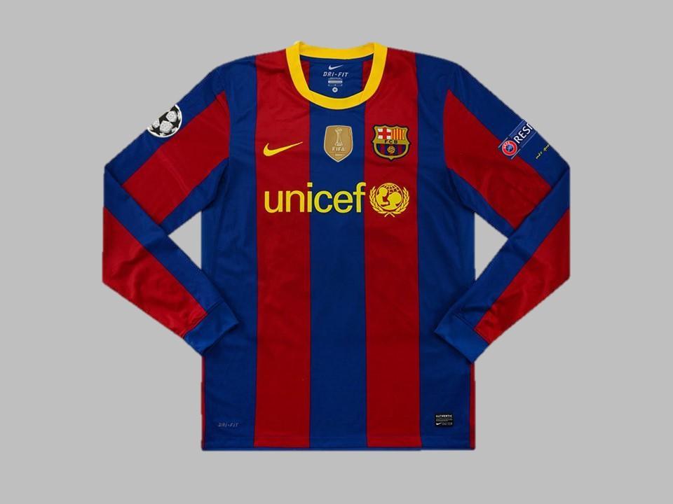Barcelona 2010 2011 Long Sleeve Home Shirt Champions League