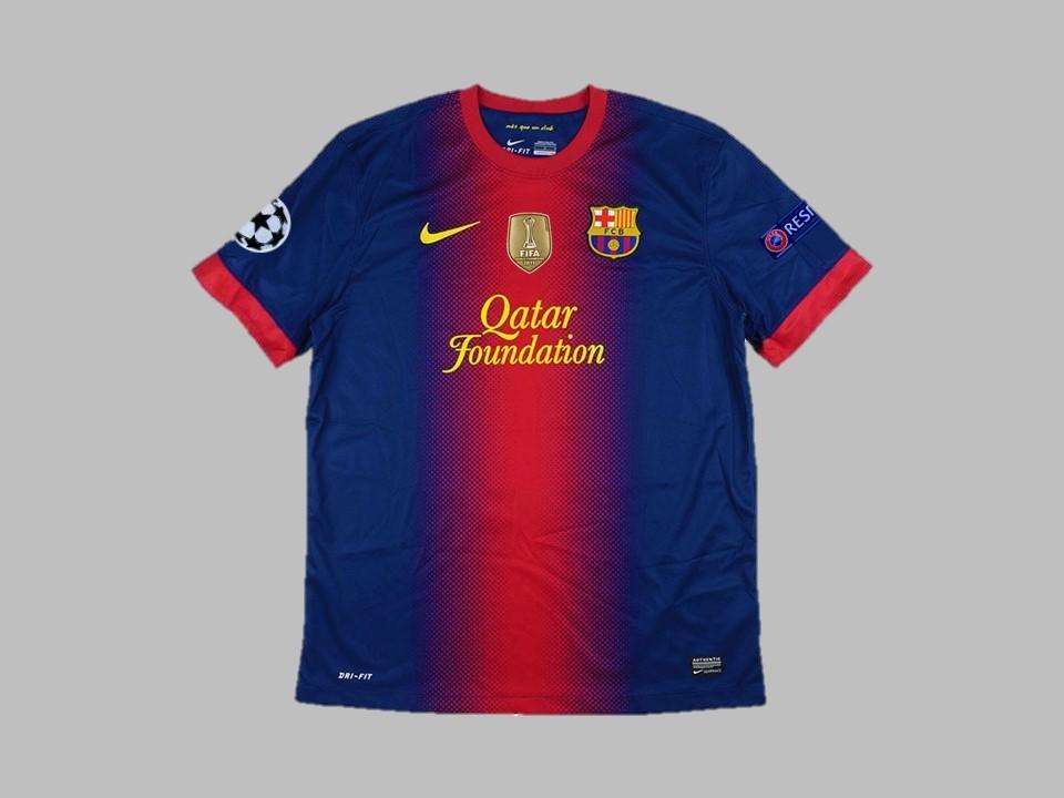 Barcelona 2012 2013 Ucl Patches Home Shirt