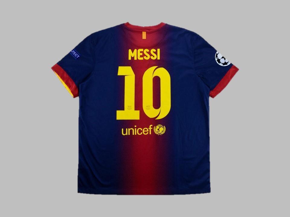 Barcelona 2012 2013 Ucl Patches Messi 10 Home Shirt