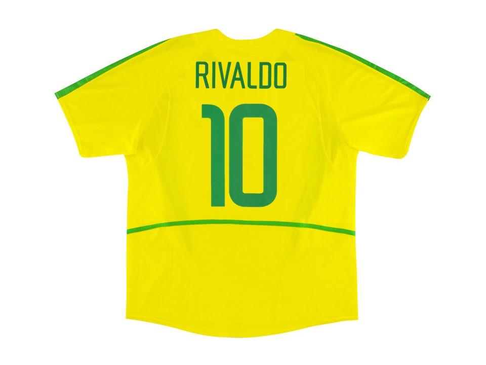 Brazil Brasil 2002 World Cup Rivaldo 10 Home Jersey