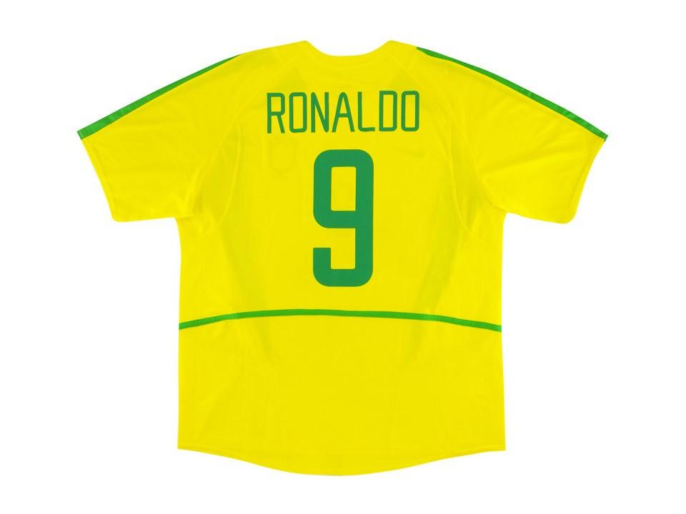 Brazil Brasil 2002 World Cup Ronaldo 9 Home Jersey
