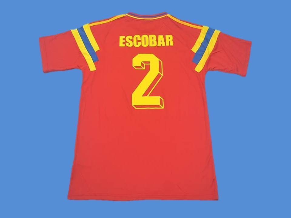 Colombia 1990 Escobar 2 World Cup Home Jersey