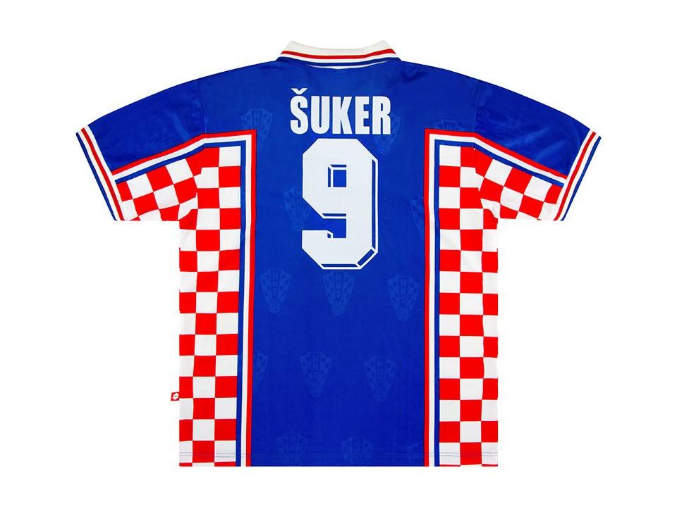 Croatia 1998 Suker 9 World Cup Hrvatska Away Football Shirt Soccer Jersey