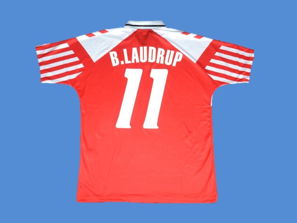 Denmark 1992 B. Laudrup 11 Home Jersey